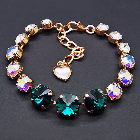 Aproce "Vorteks II (Emerald, Aurore Boreale)" ar Swarovski™ kristāliem